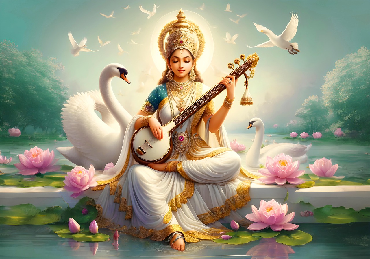 Saraswati devotional art